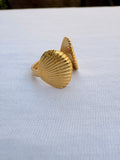 Bague coquillages en acier inoxydable