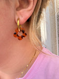 Paire de boucles d’oreilles fleur en acier inoxydable