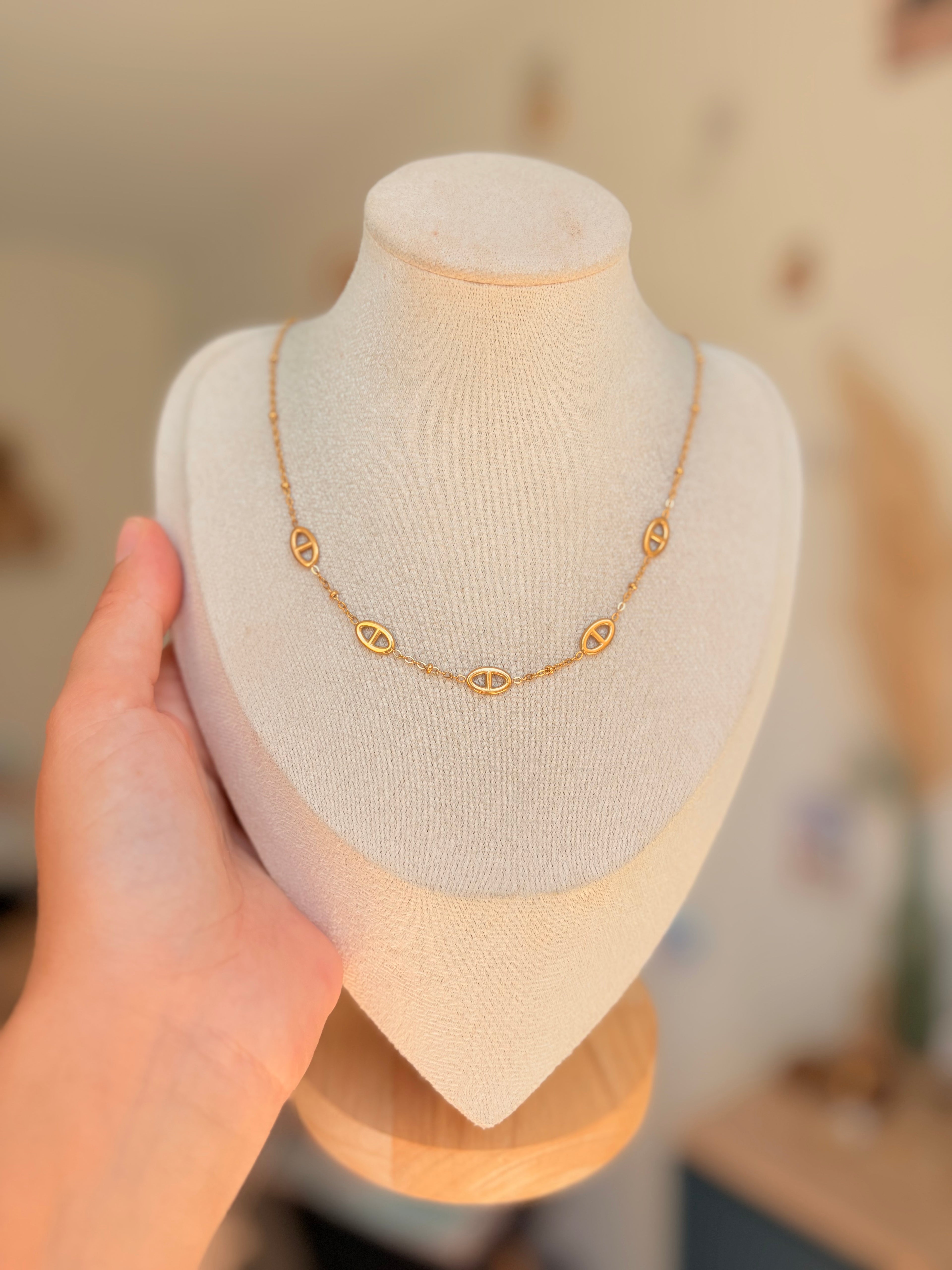 Collier maille marine en acier inoxydable