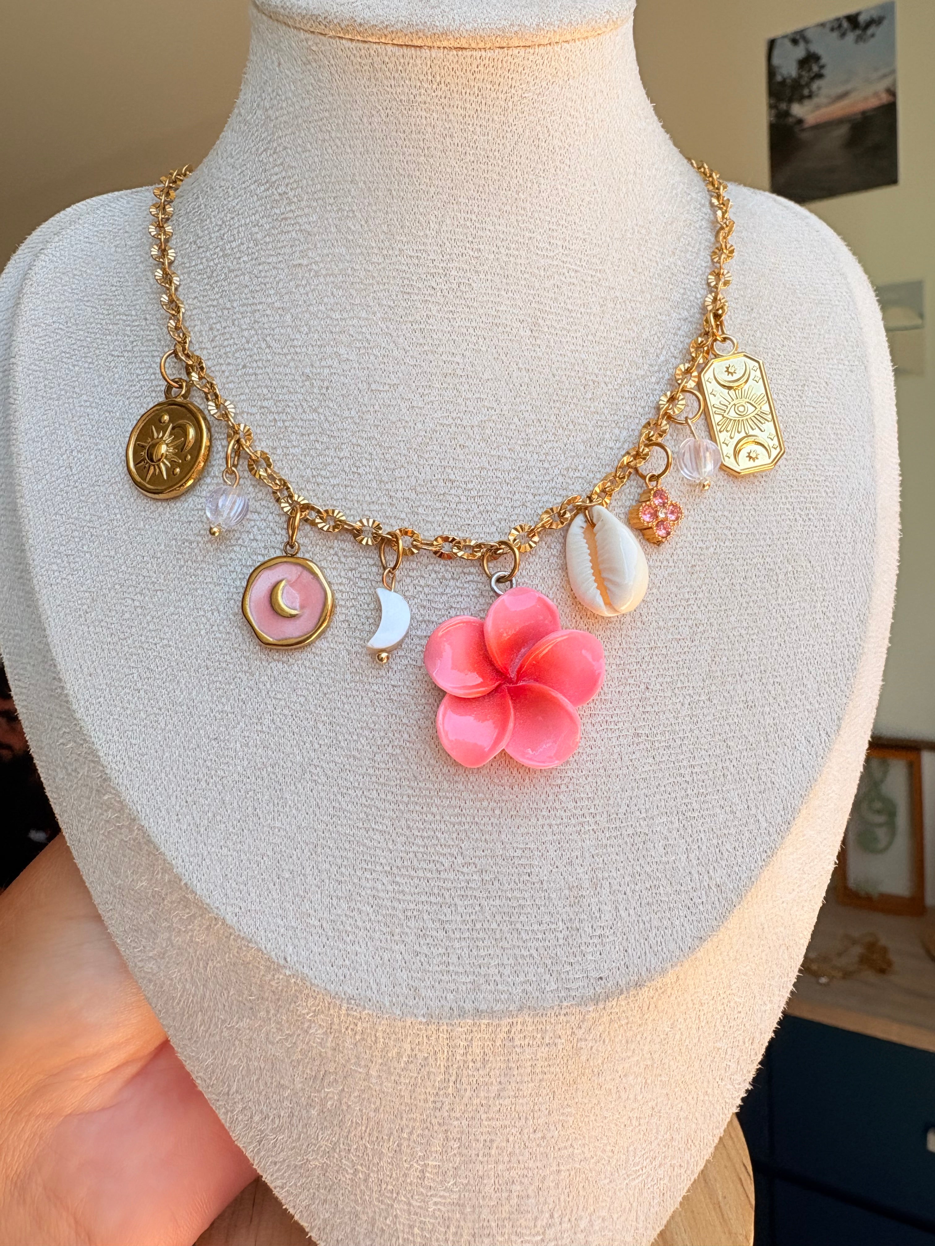 Collier breloque Maéva en acier inoxydable