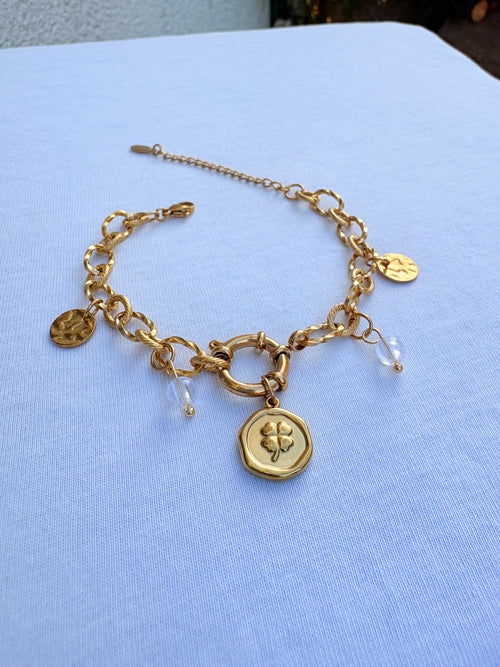 Bracelet breloque Linda en acier inoxydable