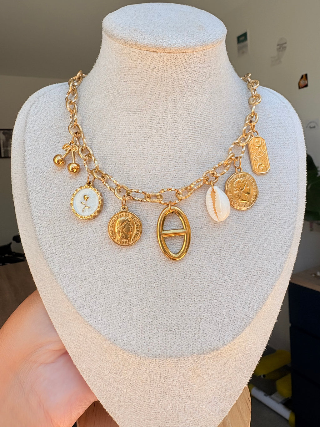 Collier breloque Eva en acier inoxydable