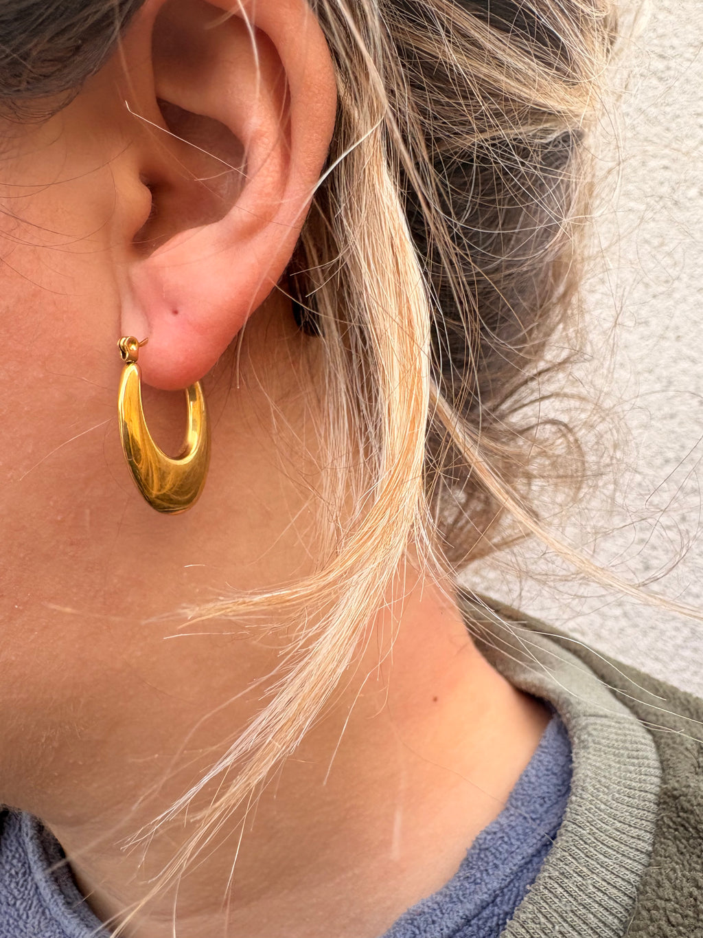 Créole allongé en acier inoxydable