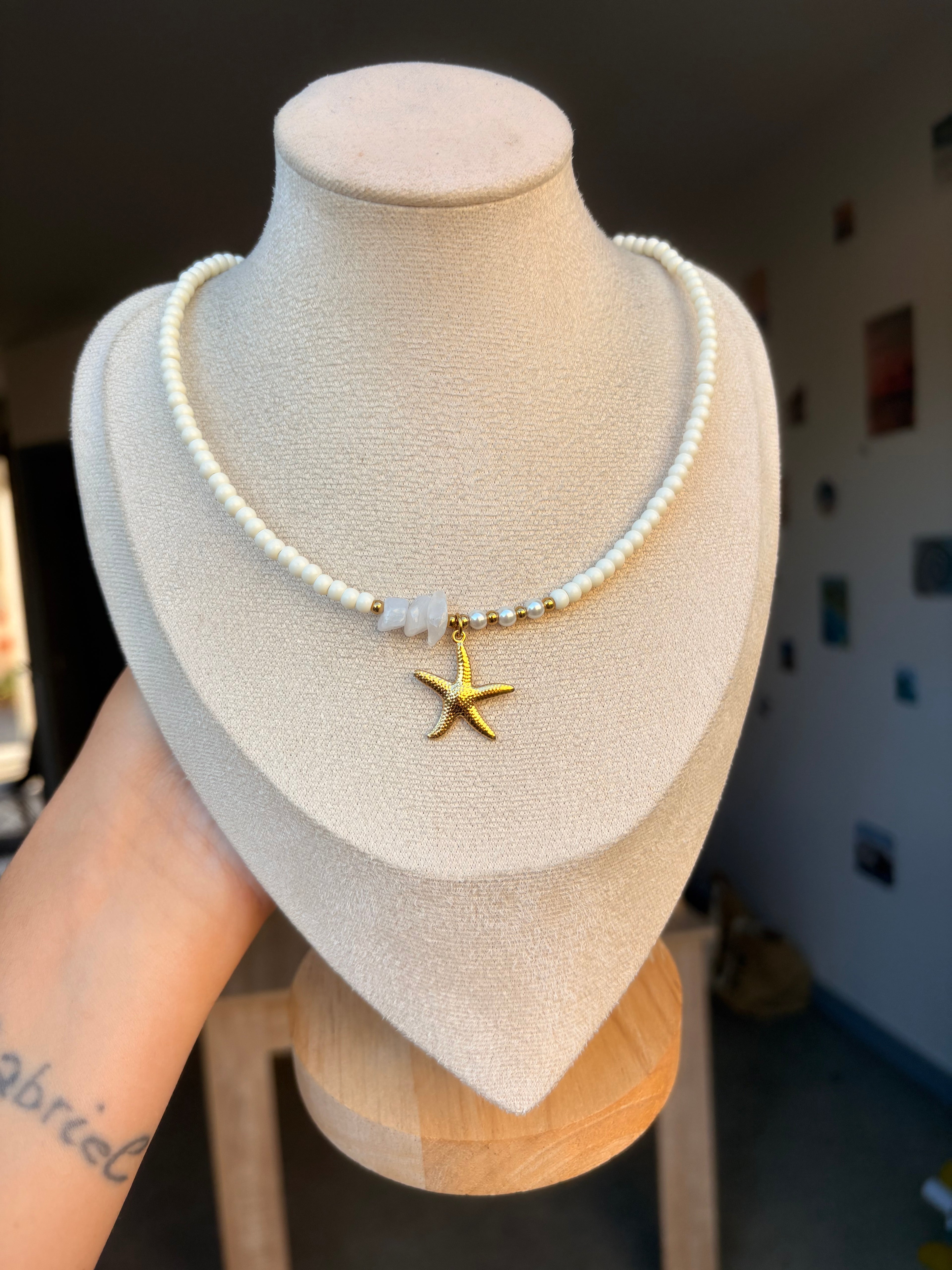 Collier perle en acier inoxydable