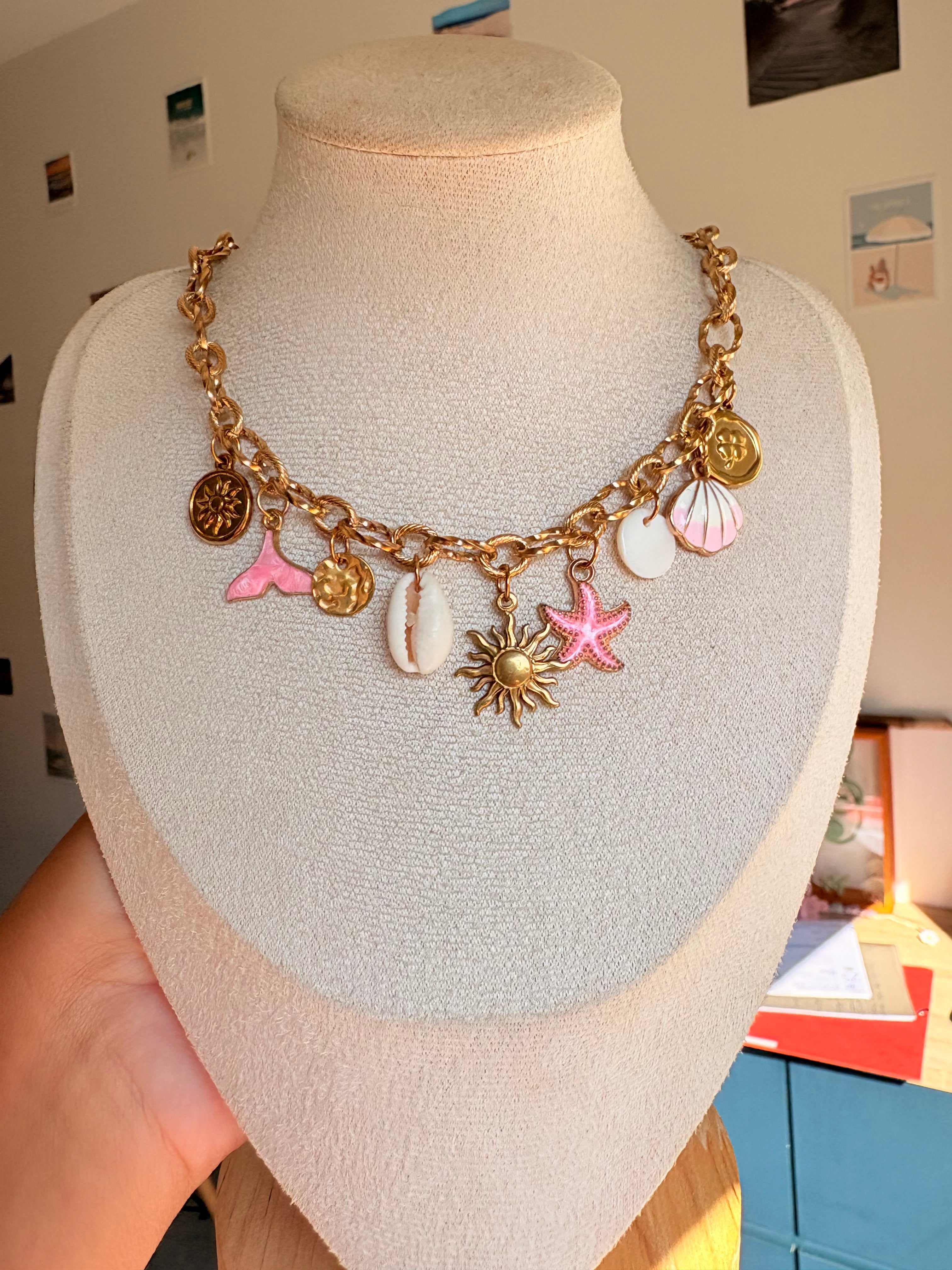 Collier Iris Breloque en acier inoxydable