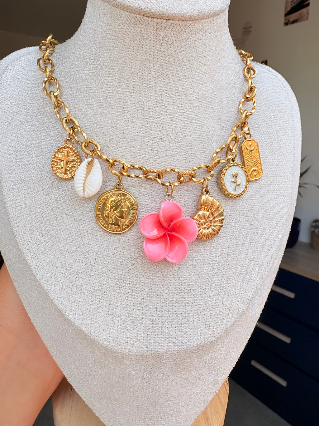 Collier breloque Maéva en acier inoxydable
