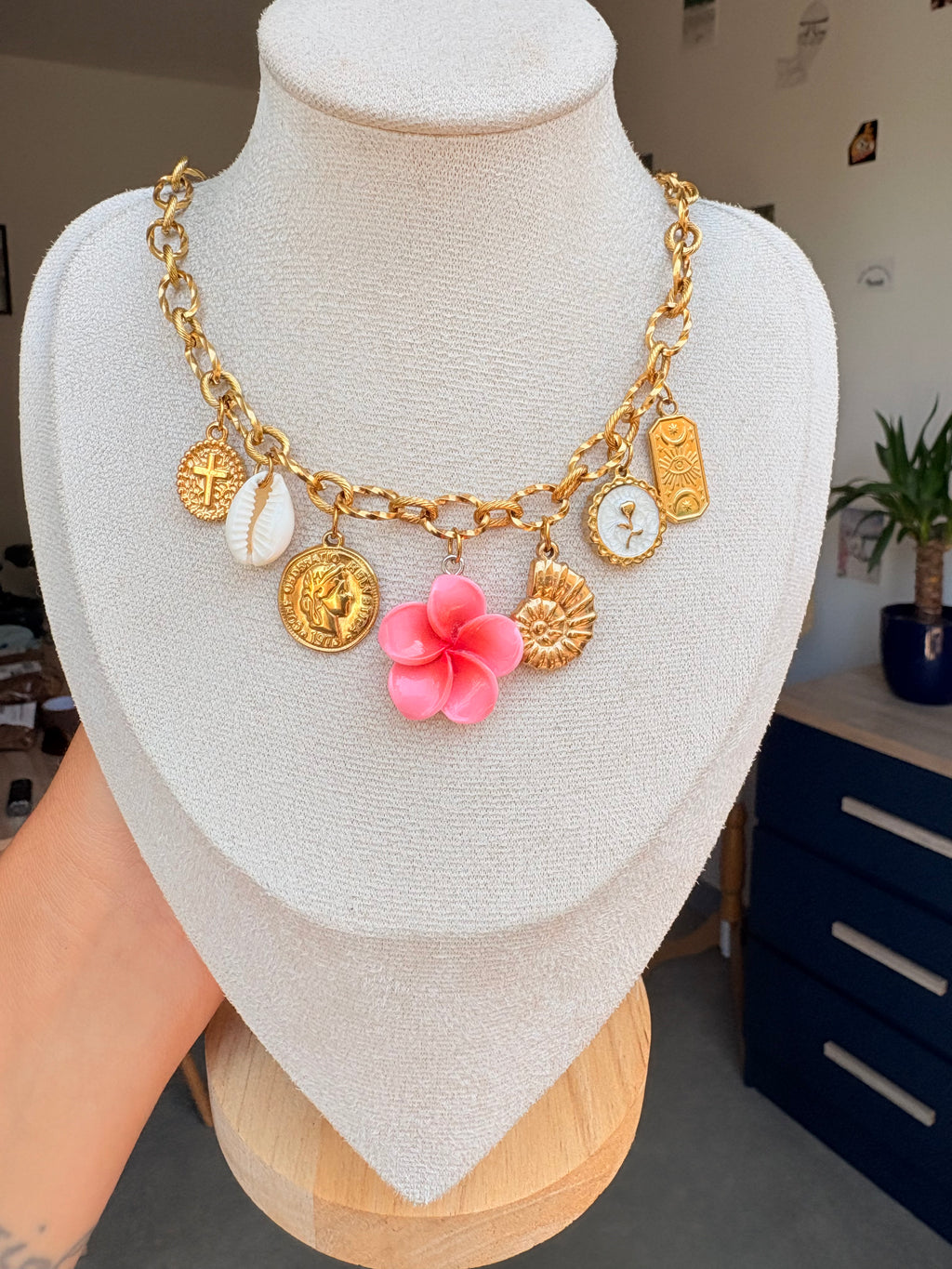 Collier breloque Maéva en acier inoxydable
