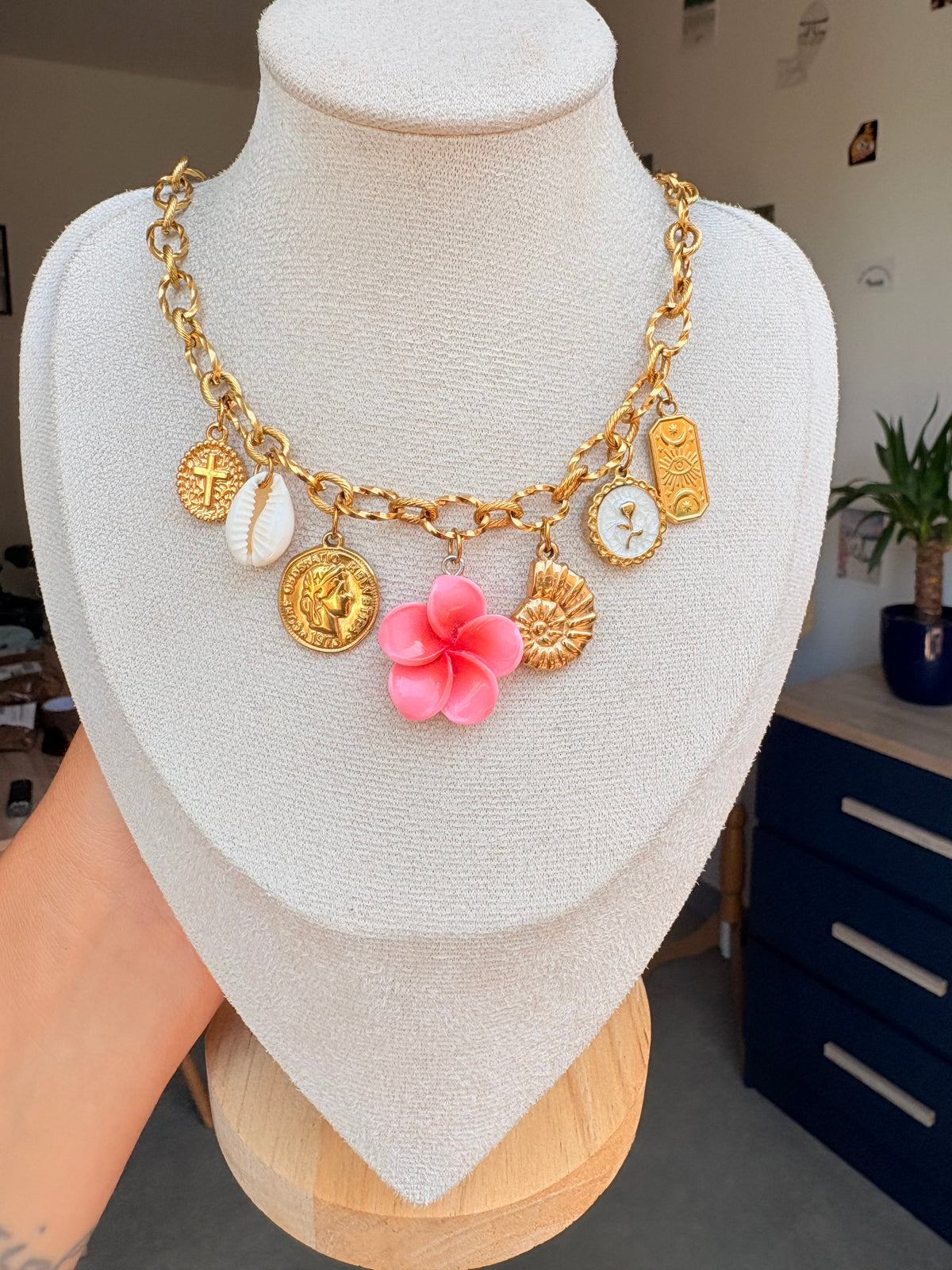 Collier breloque Maéva en acier inoxydable