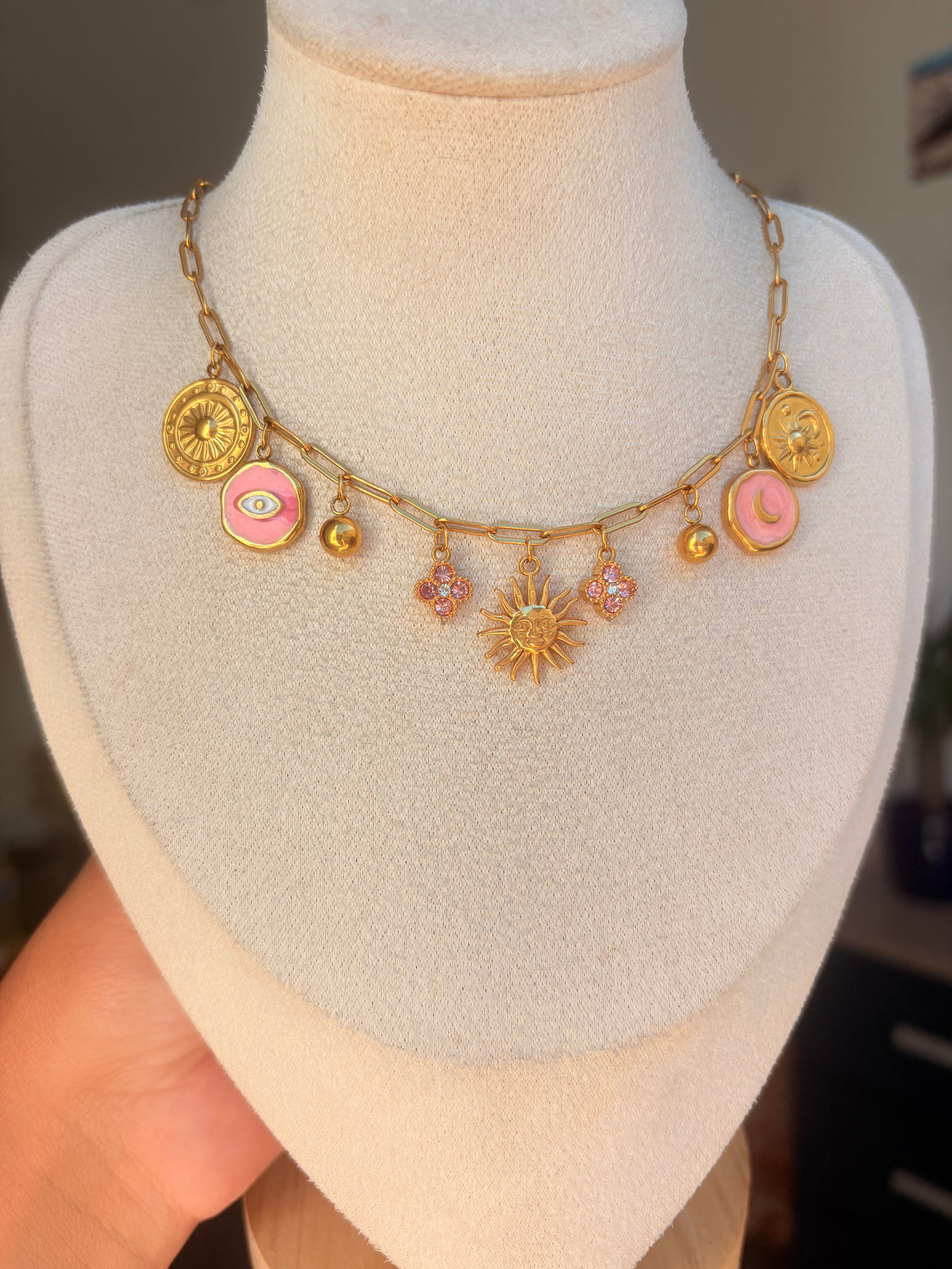 Collier breloque Eva en acier inoxydable