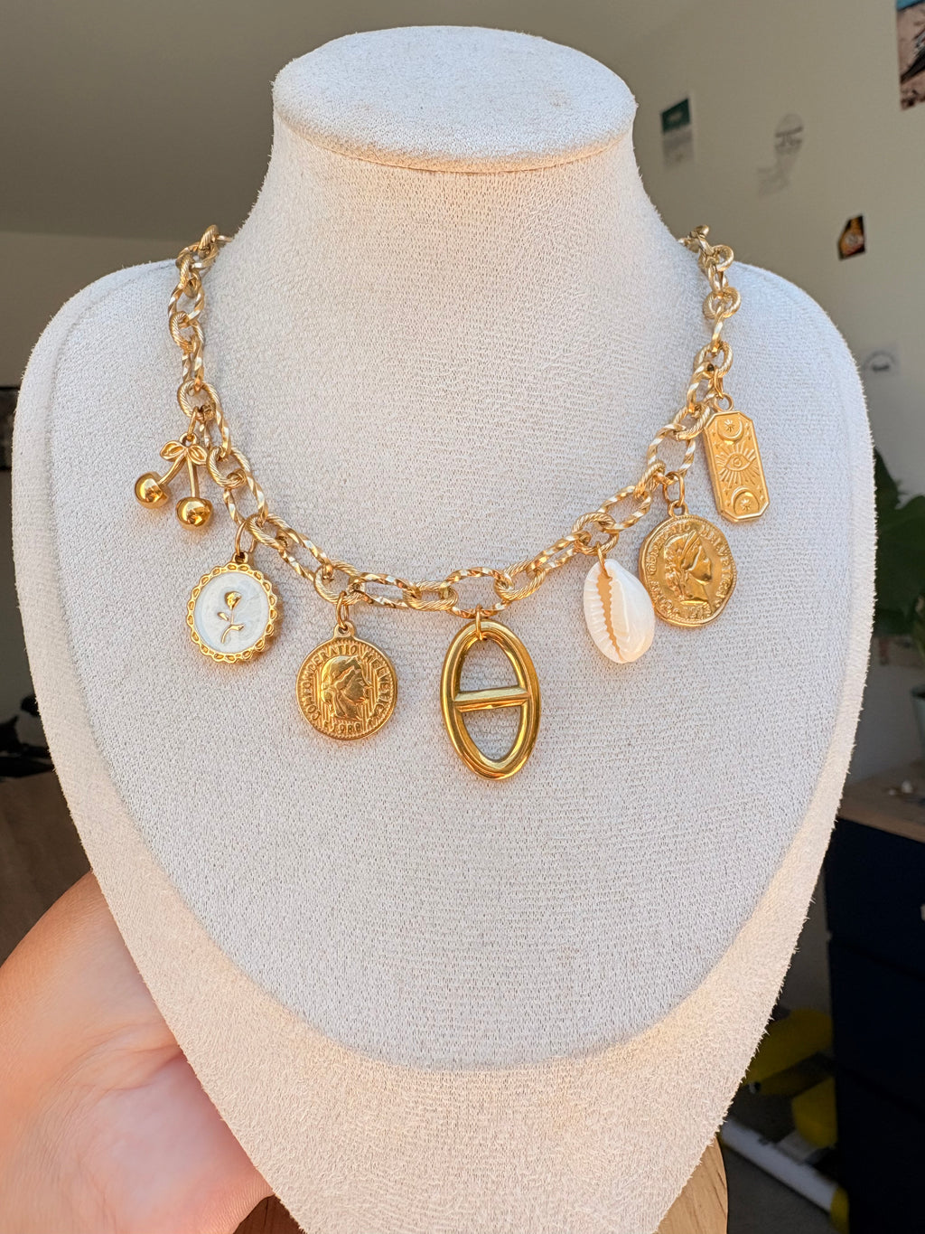 Collier breloque Eva en acier inoxydable