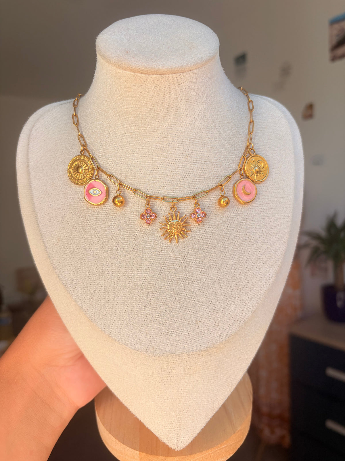 Collier breloque Eva en acier inoxydable