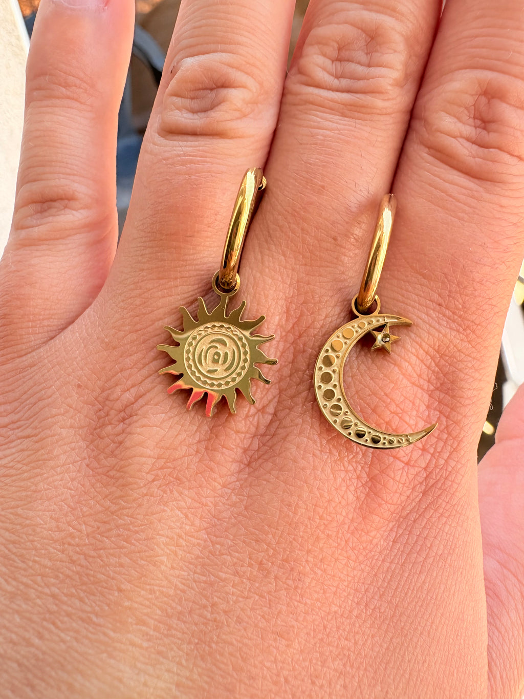 Paire de boucles d’oreilles Luna en acier inoxydable