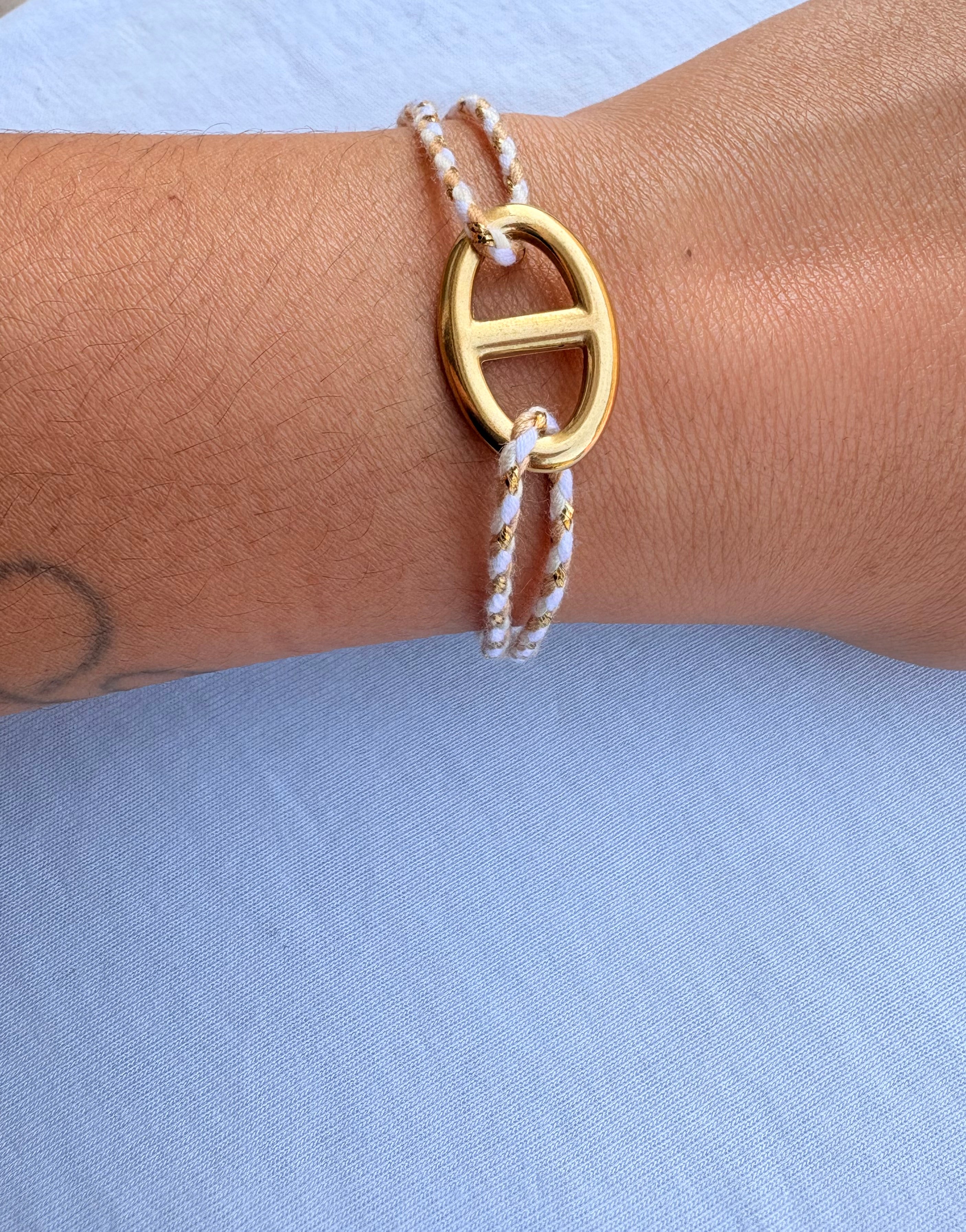 Bracelet corde maille marine en acier inoxydable