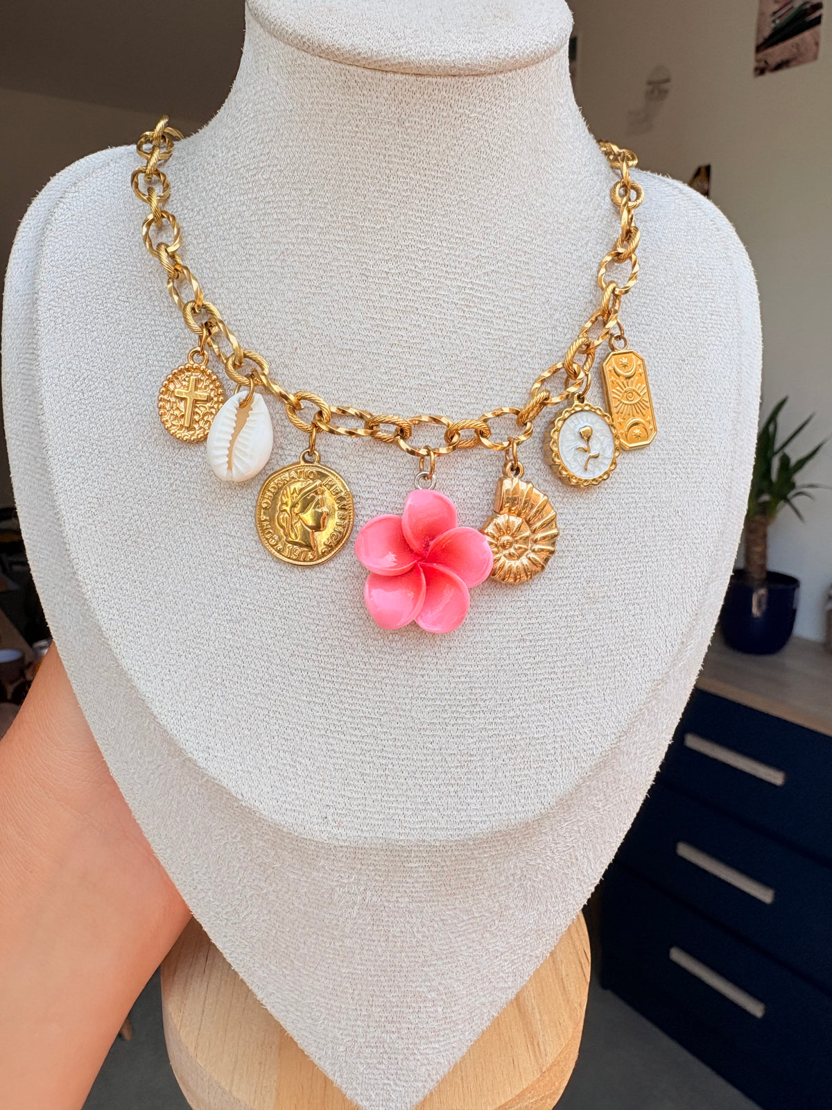 Collier breloque Maéva en acier inoxydable