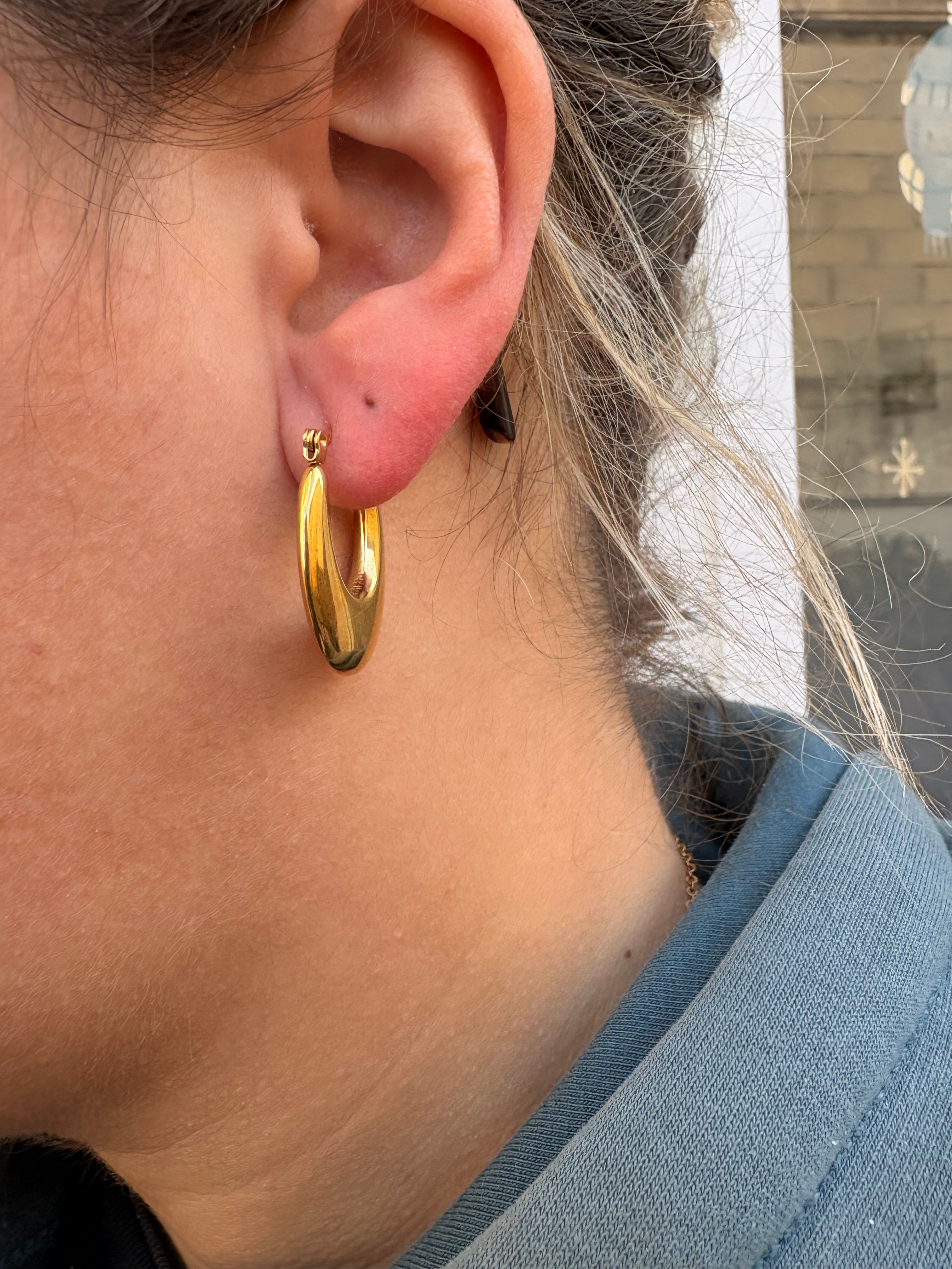 Créole allongé en acier inoxydable