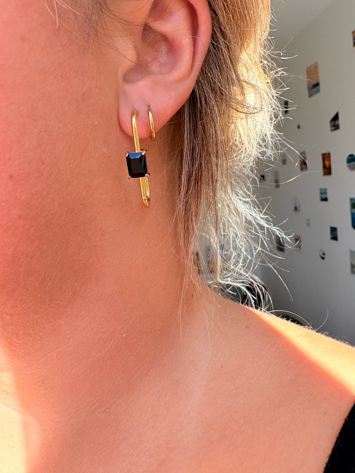 Paire de boucles d’oreilles en acier inoxydable
