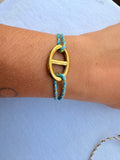 Bracelet corde maille marine en acier inoxydable