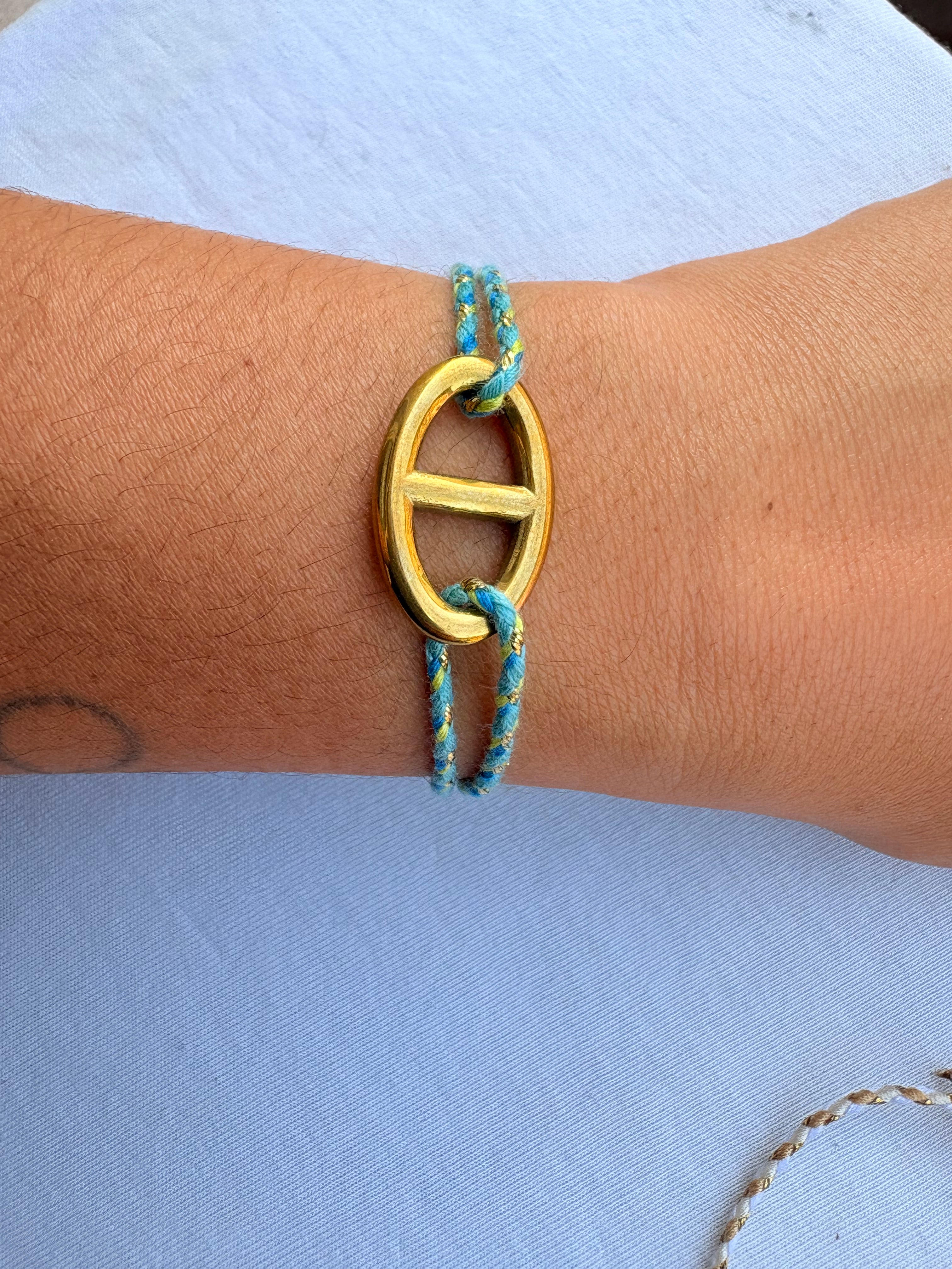 Bracelet corde maille marine en acier inoxydable