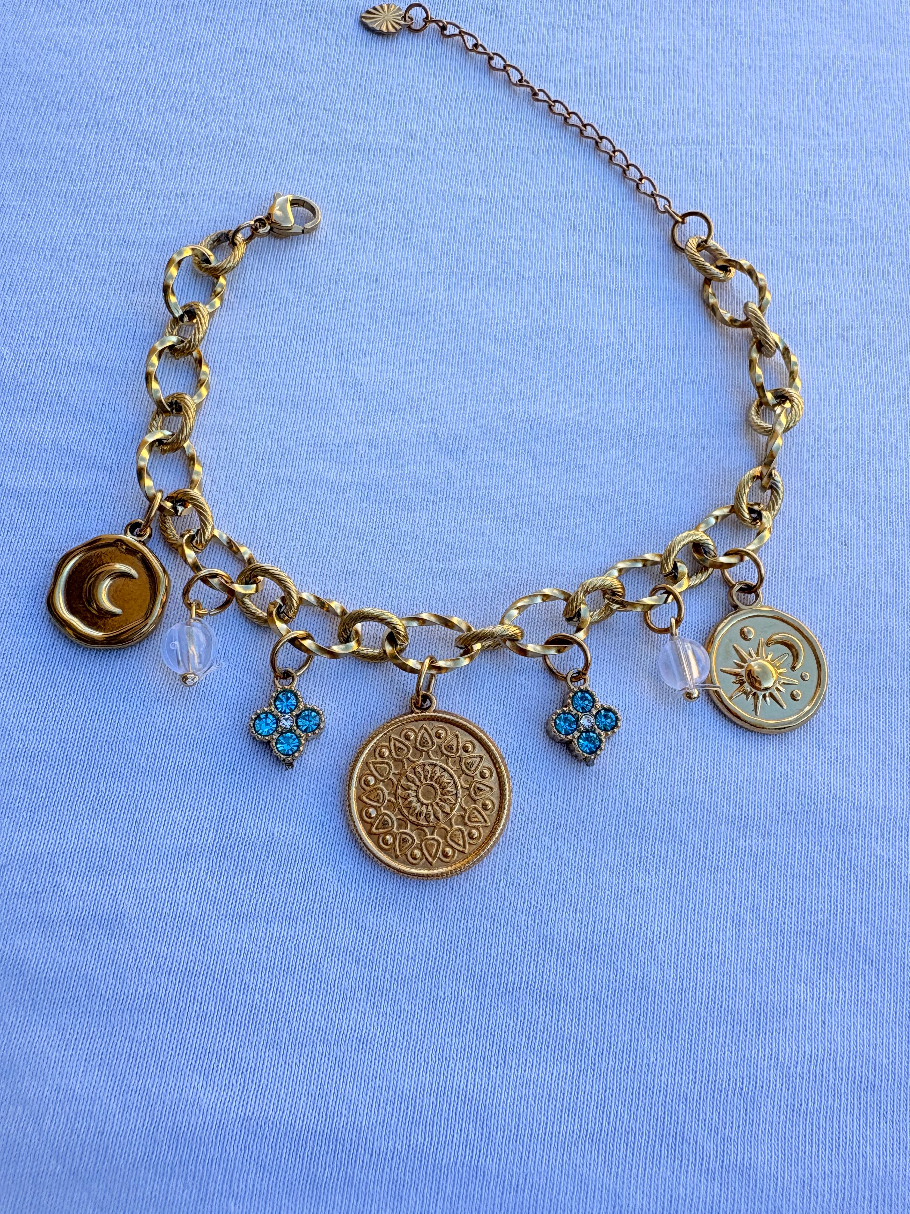 Bracelet breloque Mona en acier inoxydable