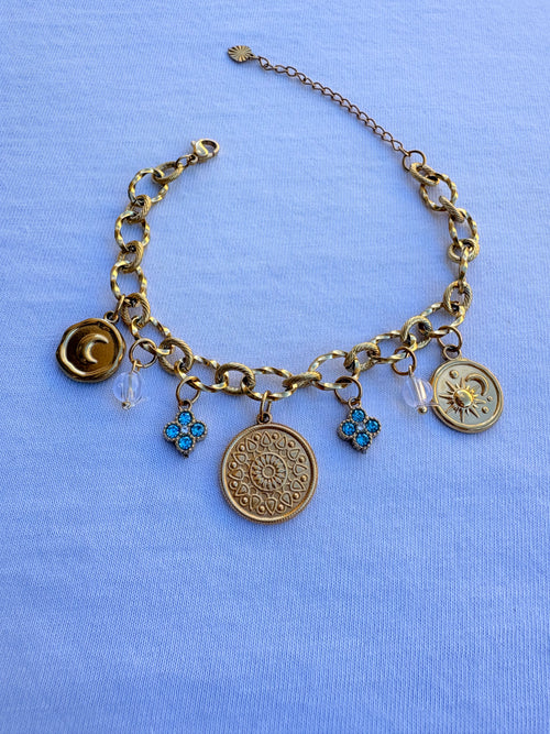 Bracelet breloque Mona en acier inoxydable