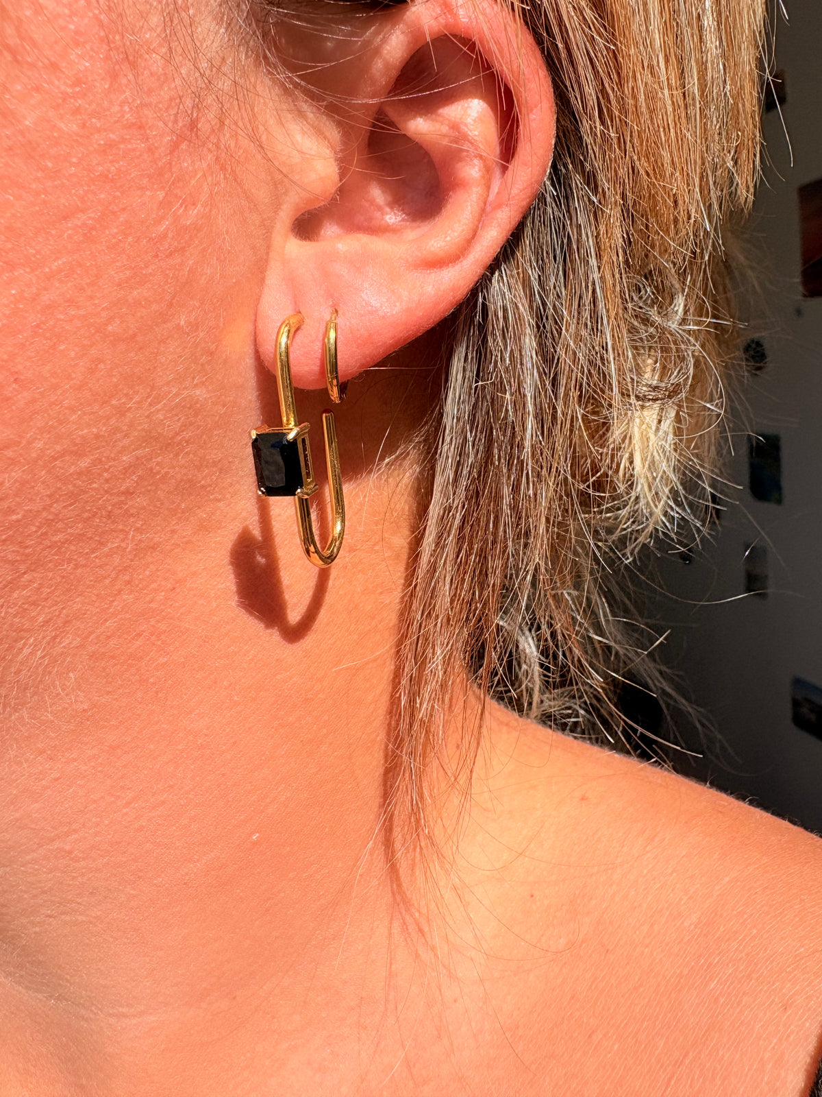 Paire de boucles d’oreilles en acier inoxydable