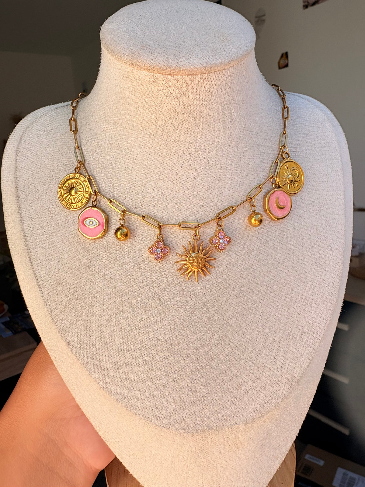 Collier breloque Eva en acier inoxydable