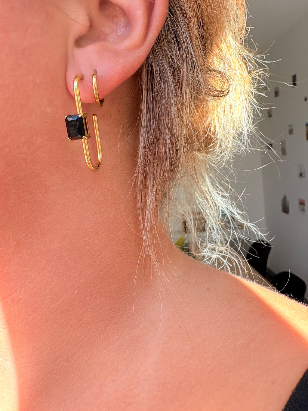 Paire de boucles d’oreilles en acier inoxydable