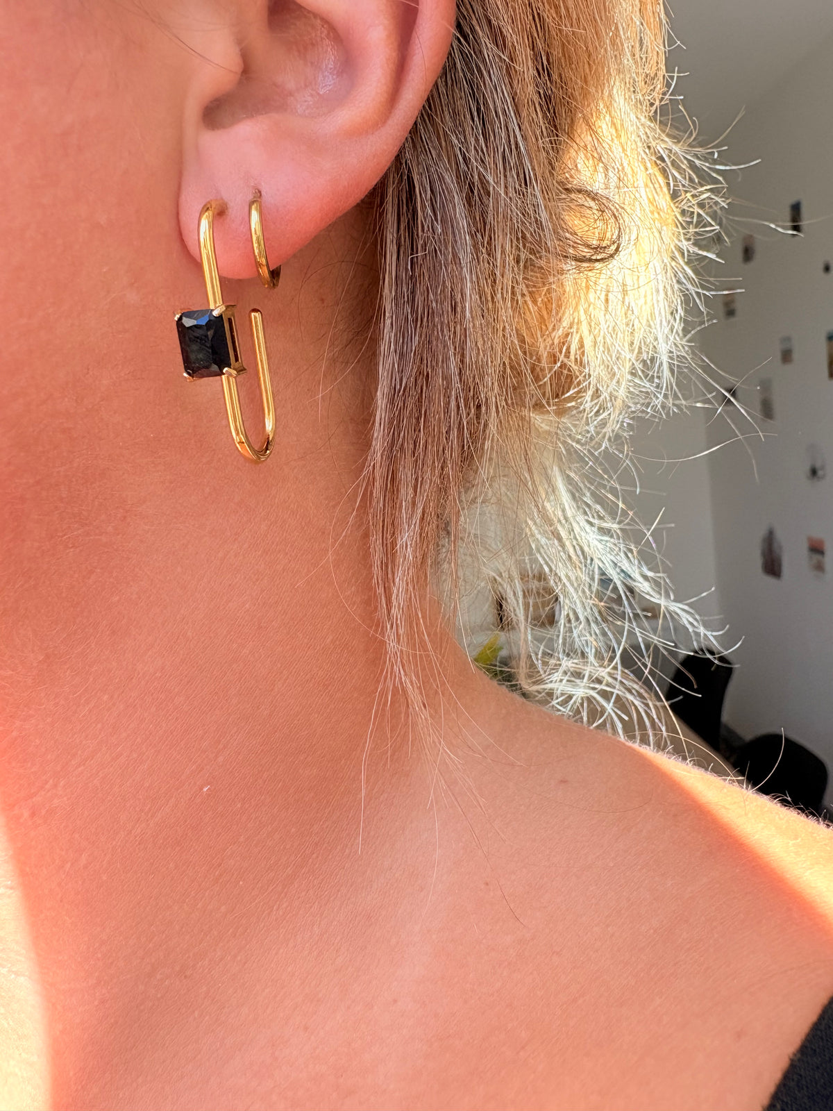 Paire de boucles d’oreilles en acier inoxydable