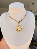Collier breloque Ambre en acier inoxydable
