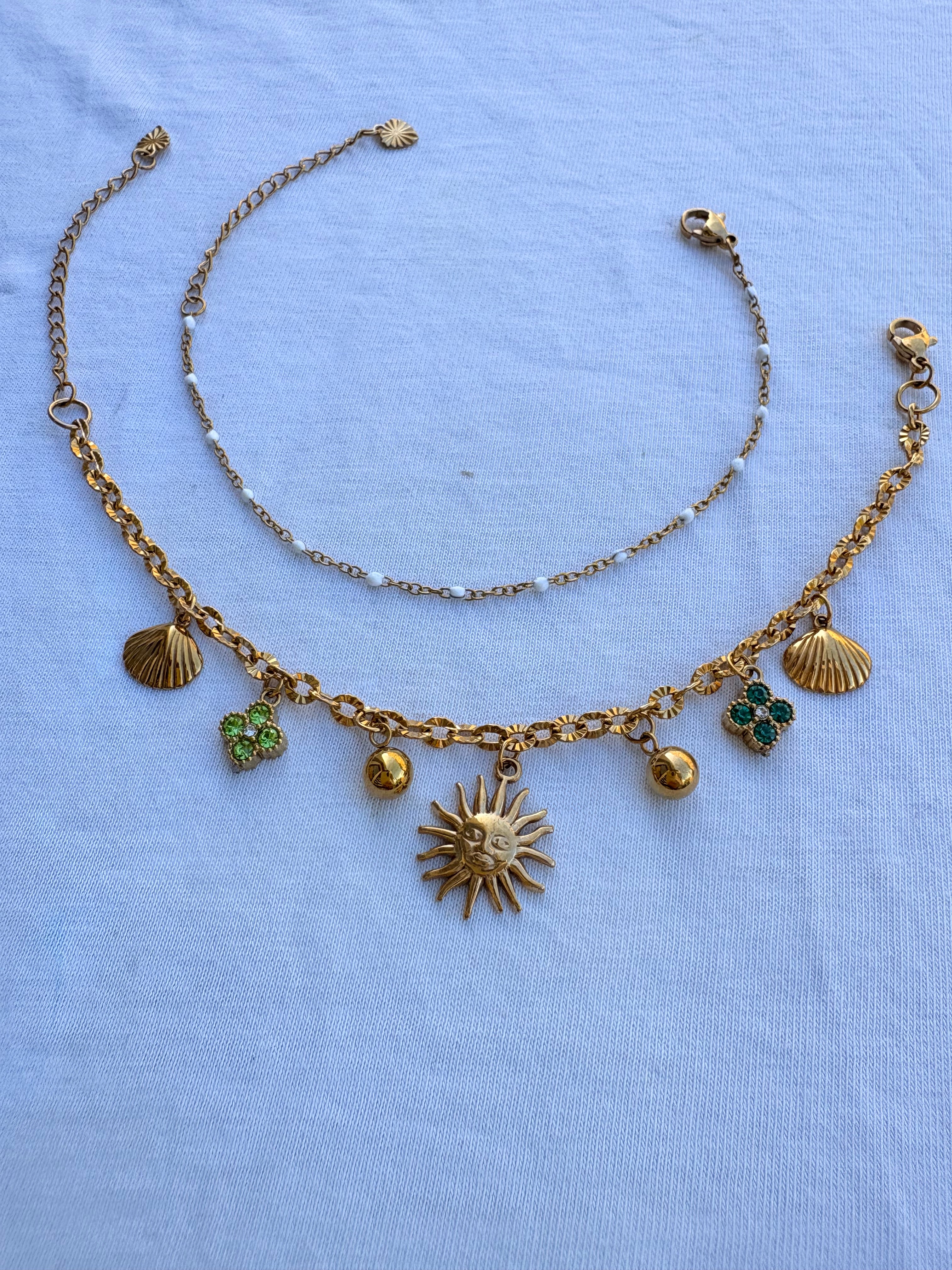 Bracelet breloque Soleil en acier inoxydable