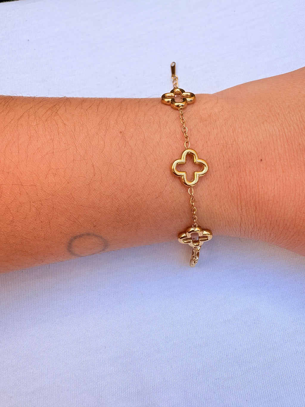 Bracelet trèfle en acier inoxydable