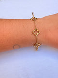 Bracelet trèfle en acier inoxydable