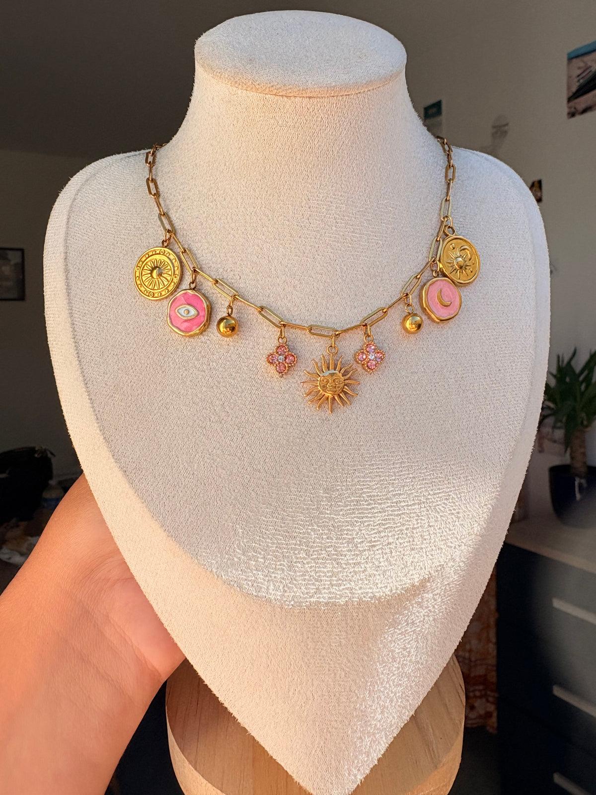Collier breloque Eva en acier inoxydable