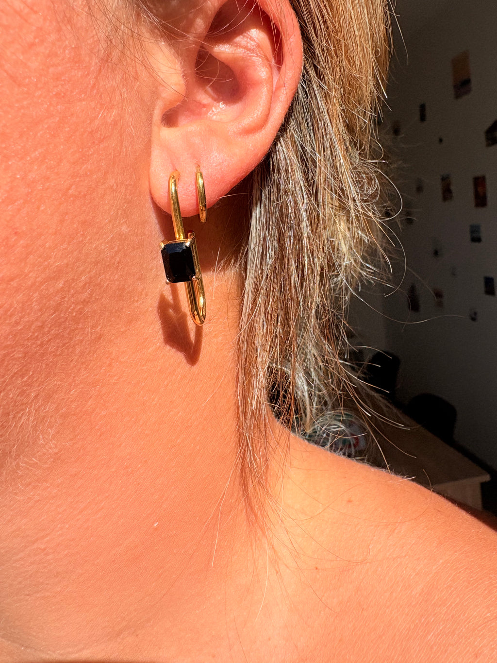 Paire de boucles d’oreilles en acier inoxydable