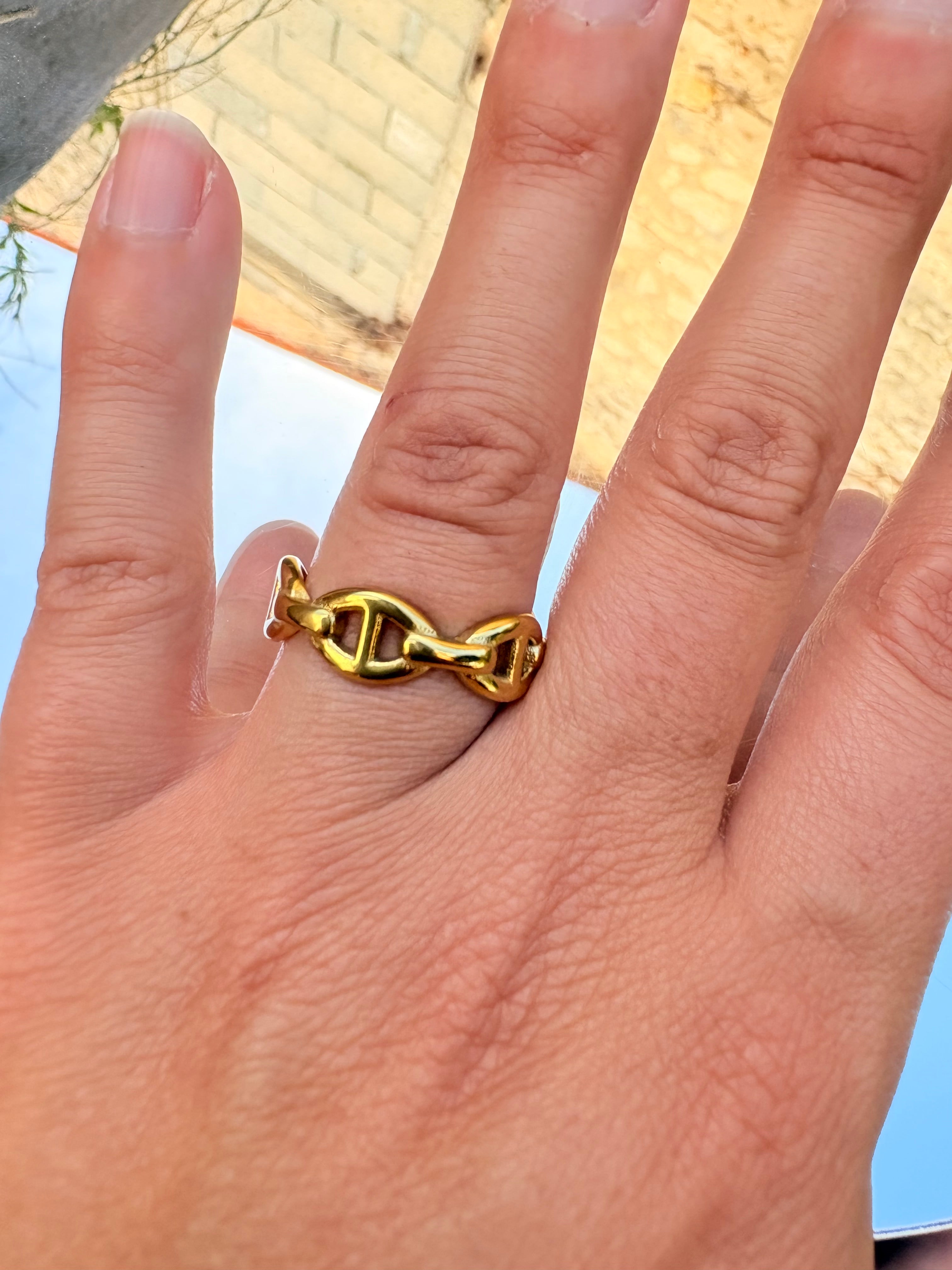 Bague ajustable maille marine en acier inoxydable