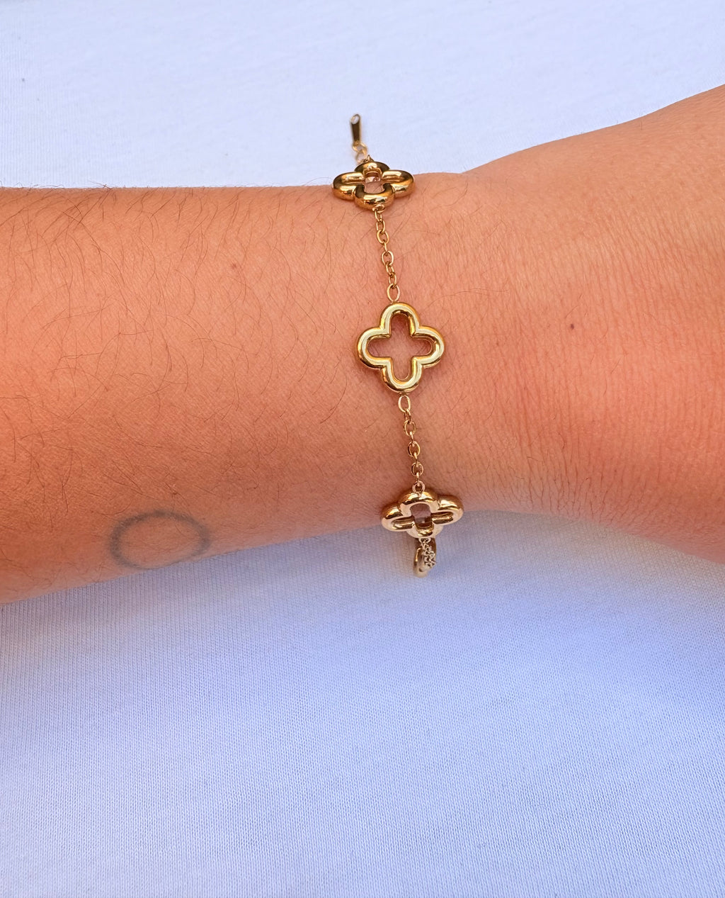 Bracelet trèfle en acier inoxydable