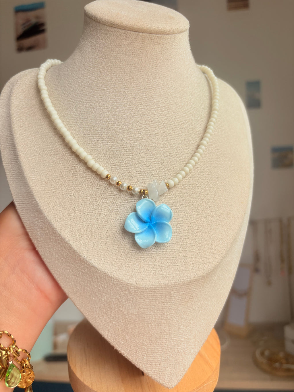 Collier étoile de mer, perles en acier inoxydable