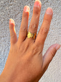 Bague fleur ajustable en acier inoxydable