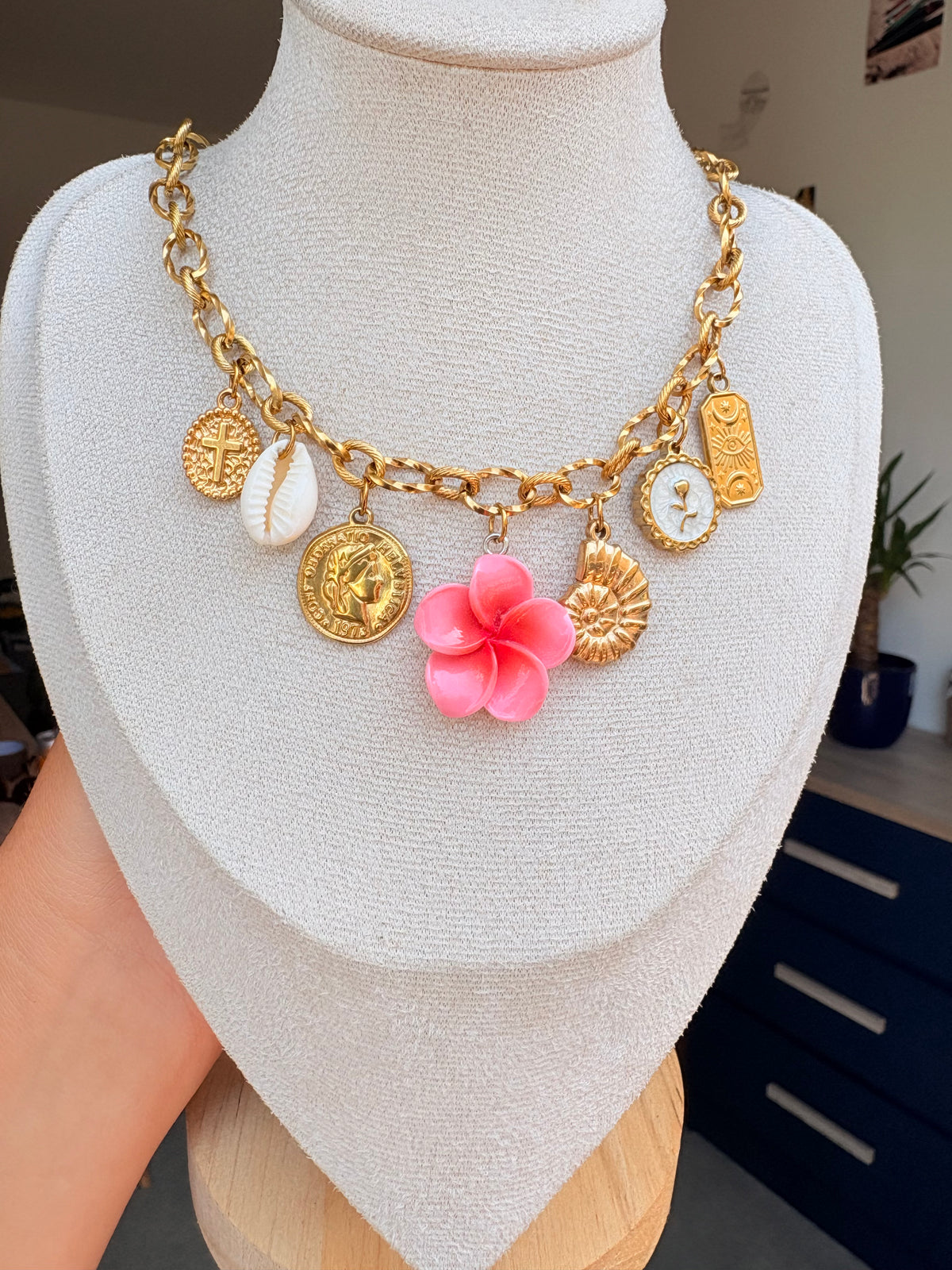 Collier breloque Maéva en acier inoxydable