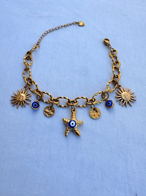 Bracelet breloque Mona en acier inoxydable