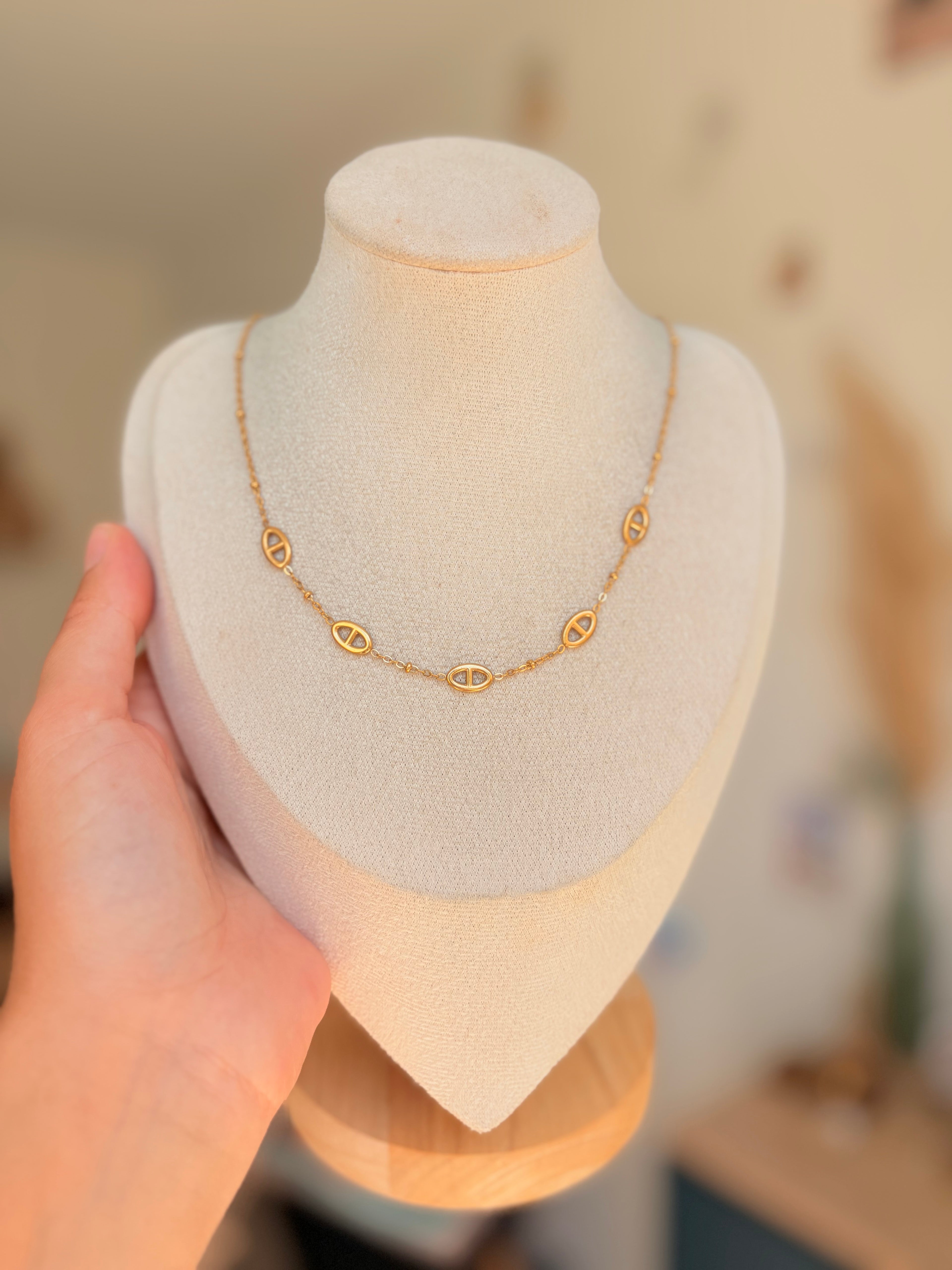 Collier maille marine en acier inoxydable