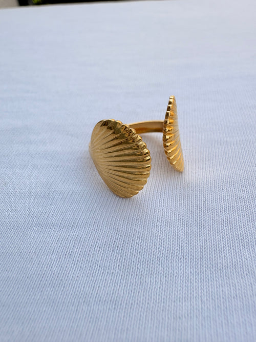 Bague coquillages en acier inoxydable