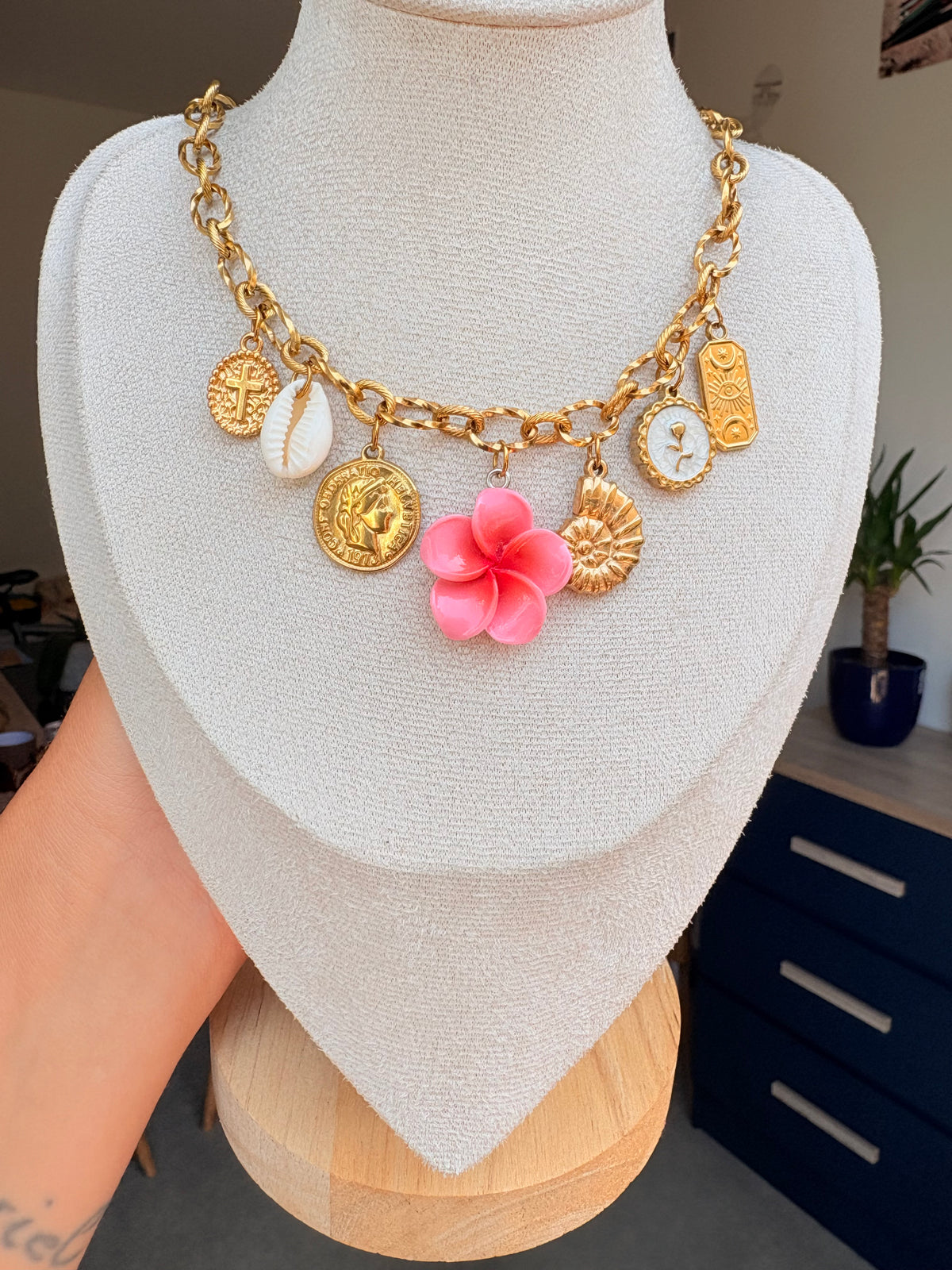 Collier breloque Maéva en acier inoxydable
