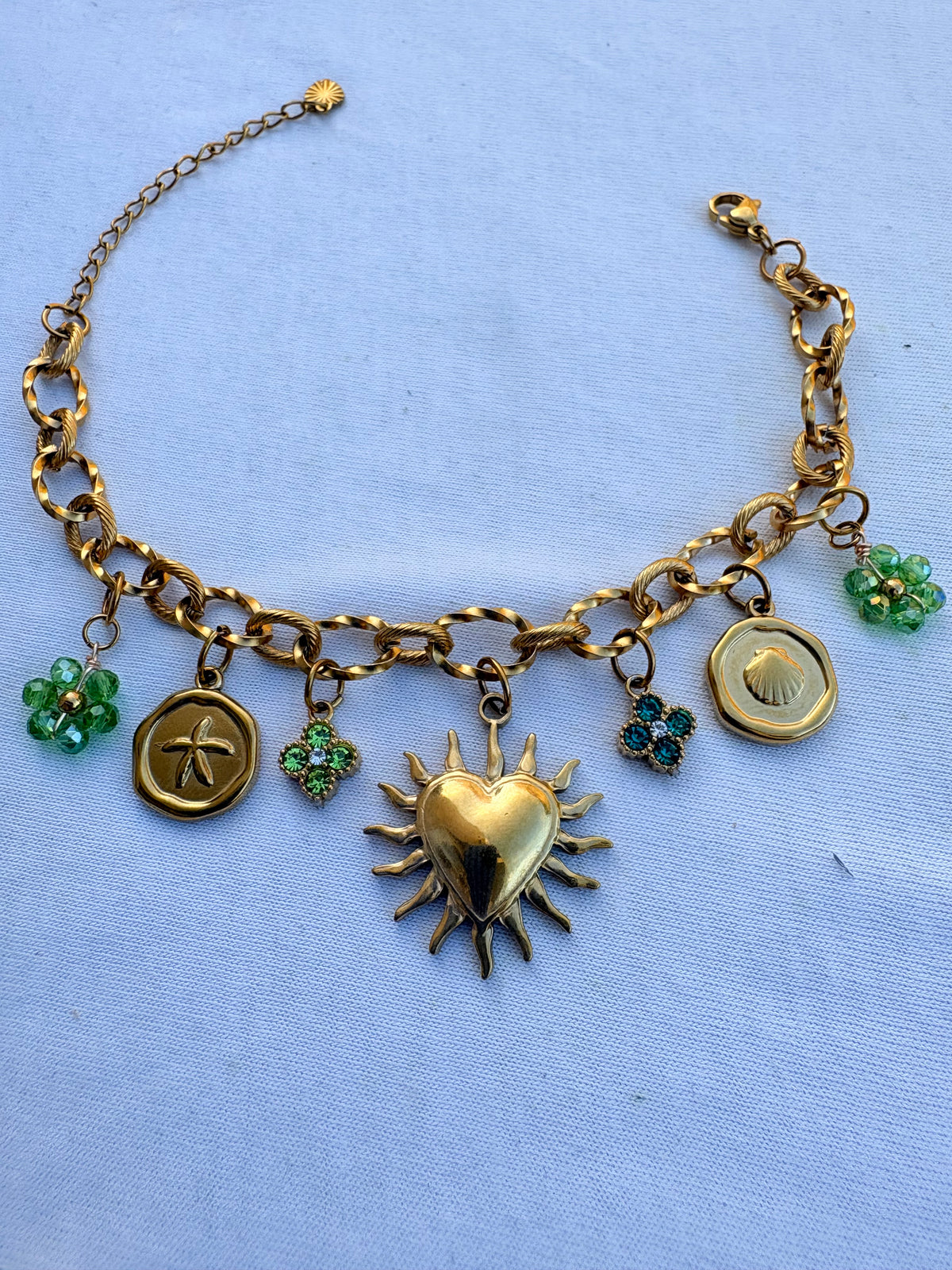 Bracelet breloque Soleil en acier inoxydable