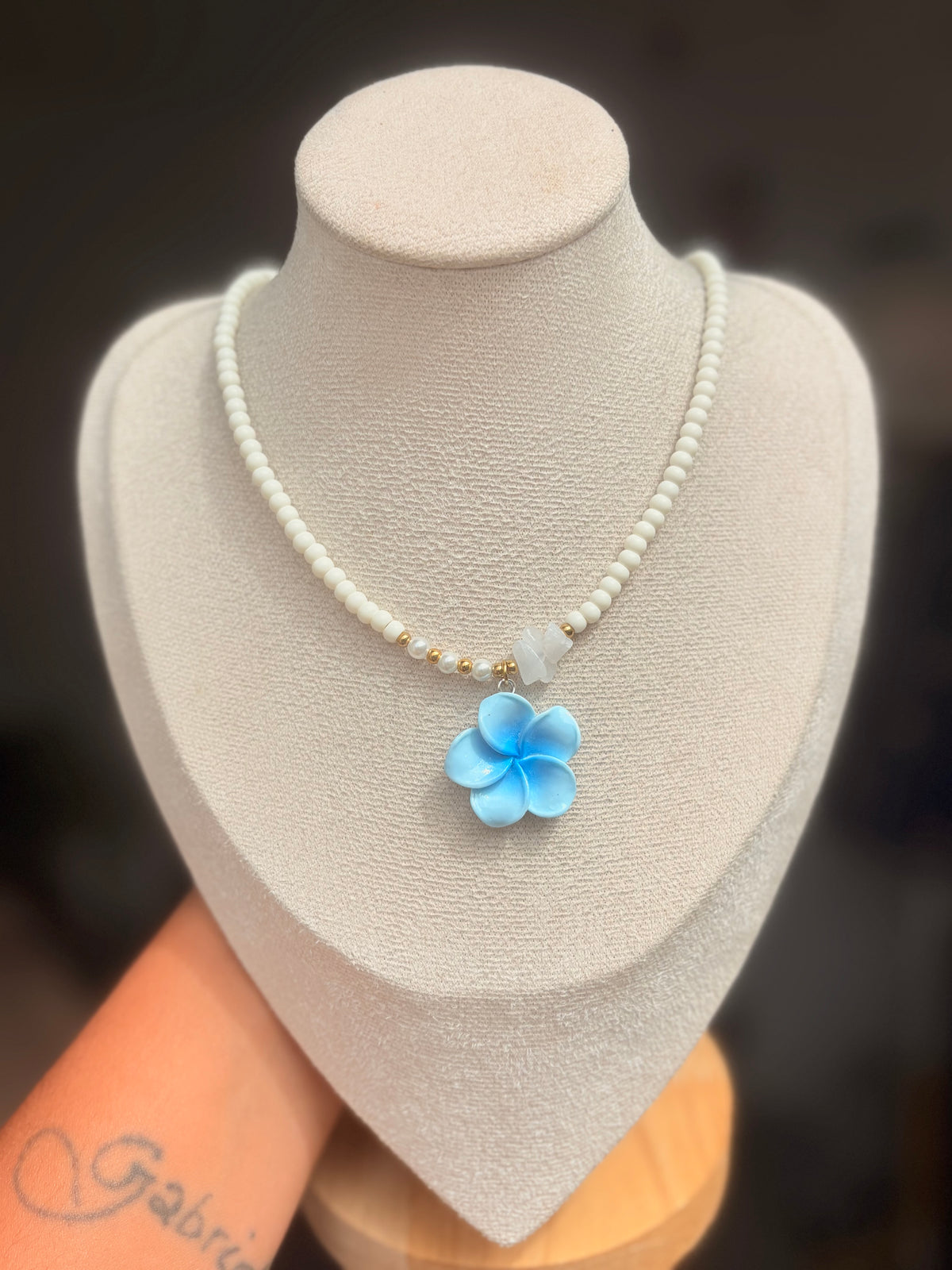 Collier étoile de mer, perles en acier inoxydable