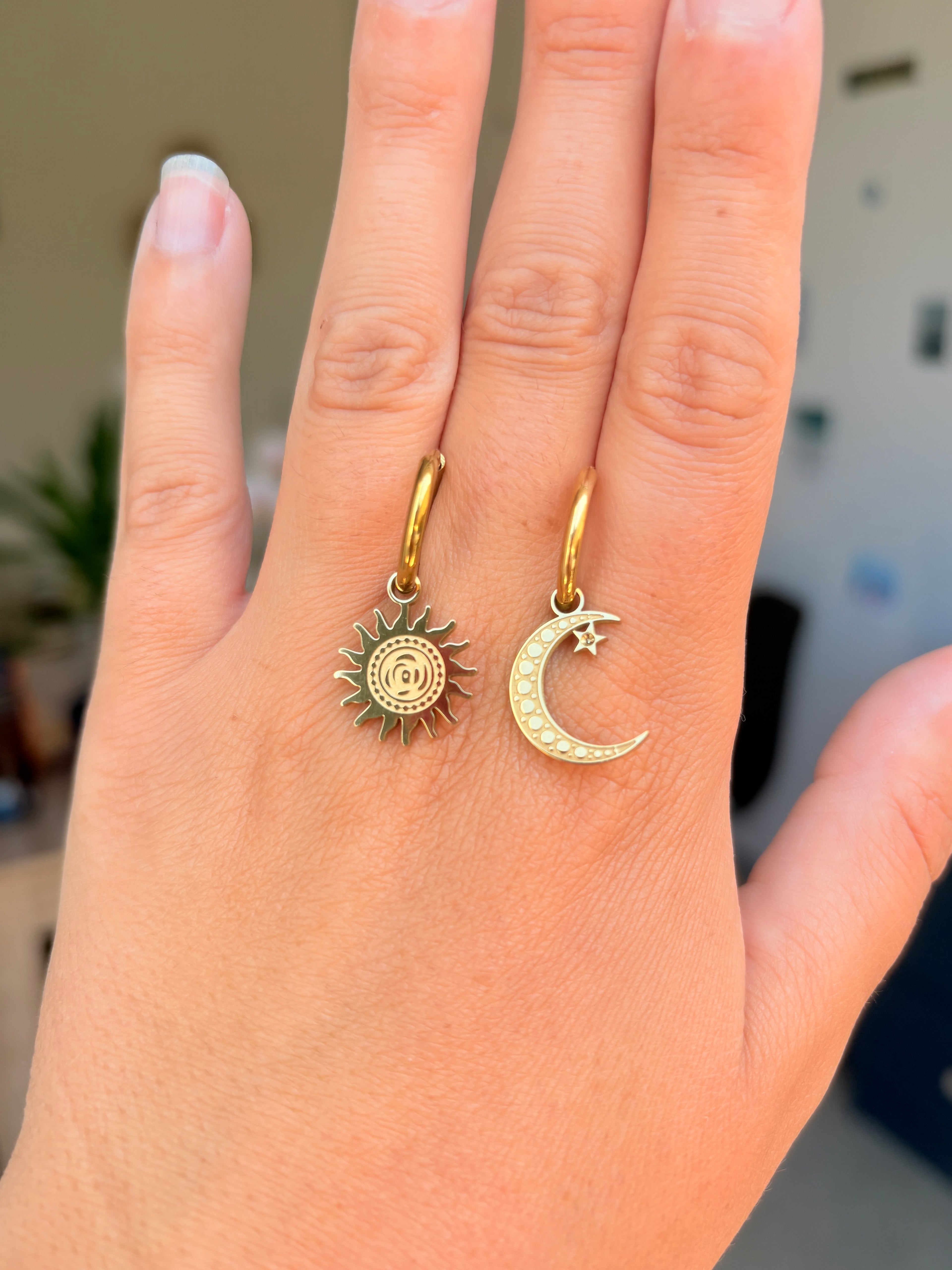 Paire de boucles d’oreilles Luna en acier inoxydable