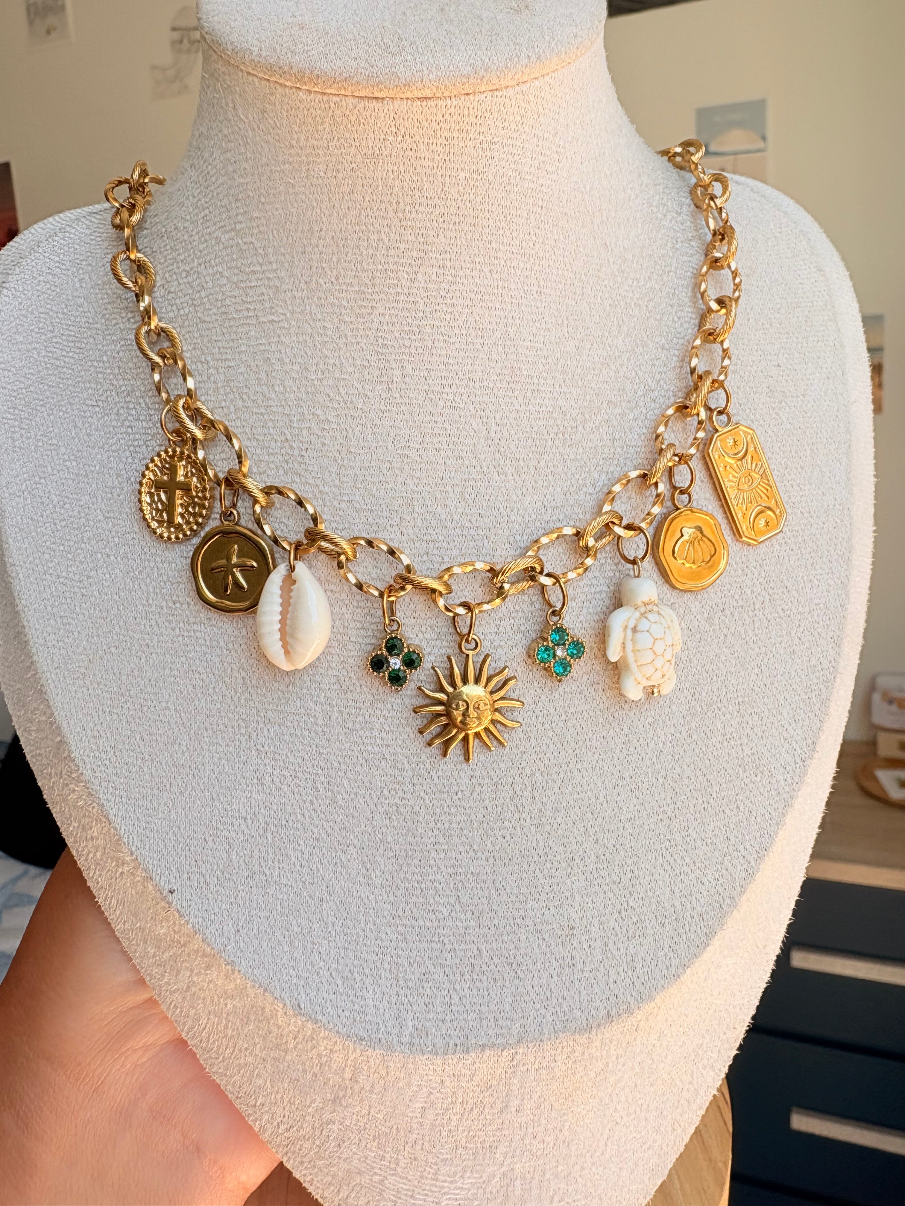 Collier breloque Line en acier inoxydable