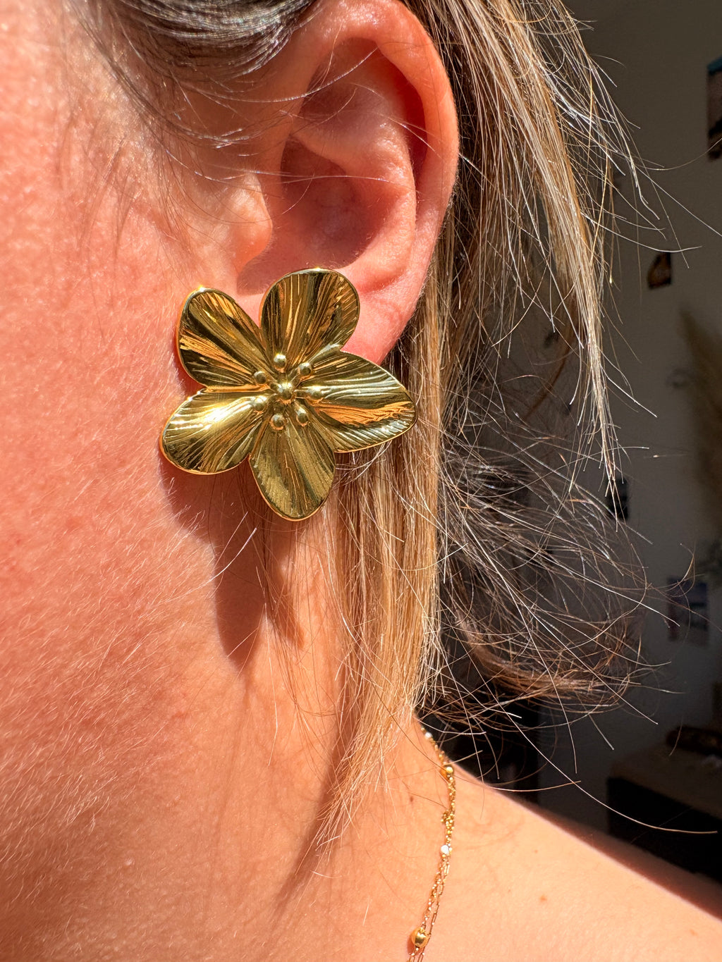Paire de boucles d’oreilles en acier inoxydable