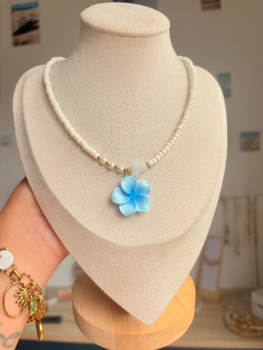Collier étoile de mer, perles en acier inoxydable